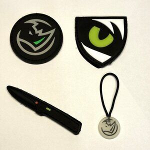 Night Fision 3 PVC Tactical Patches Eye Logo Rhino Knife 1 Zipper Pull Shot Show
